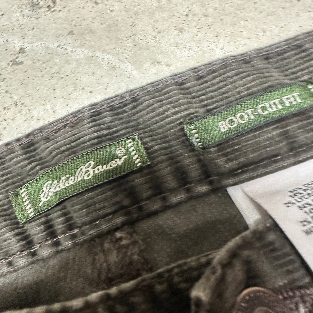 Eddie Bauer Corduroy Bootcut Pants Womens Size 12 Gray Casual Career Trousers - Picture 2 of 10